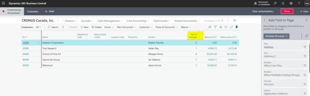 Add Fields to Pages in Dynamics 365 Business Central - Encore Business ...
